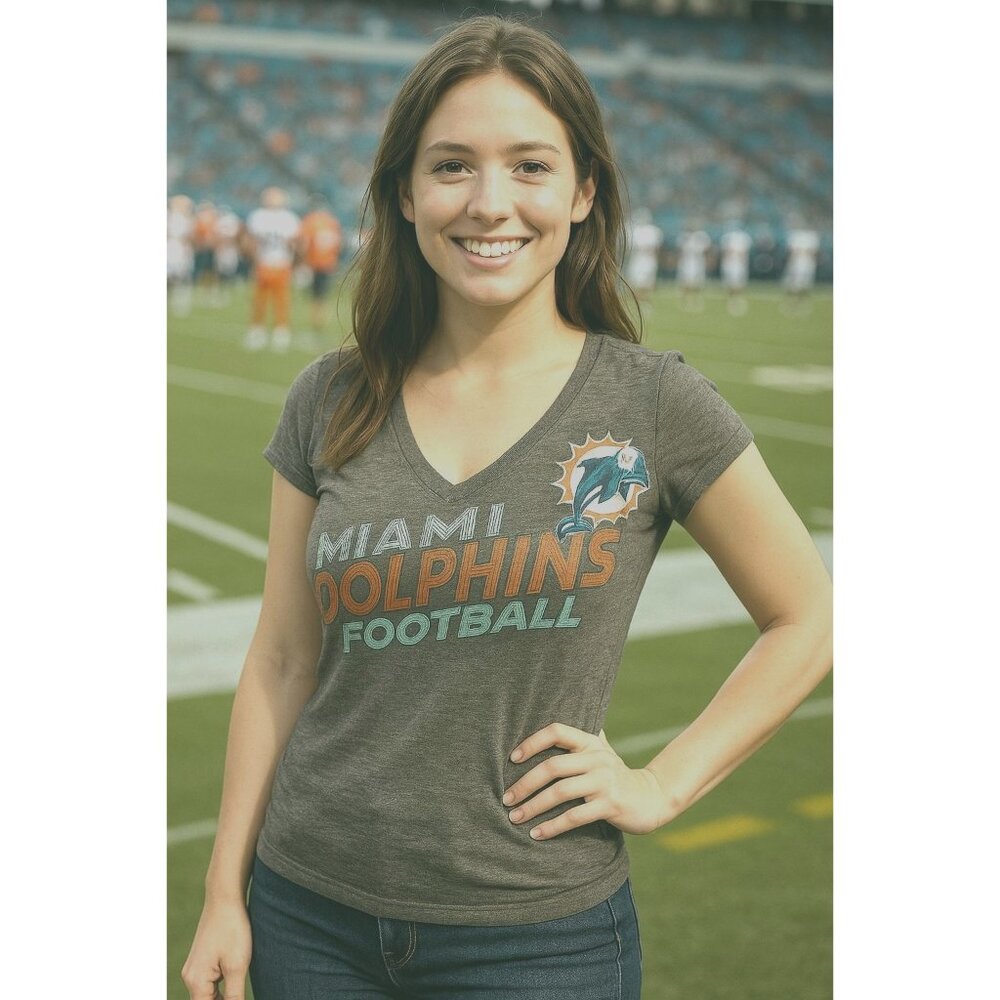 Miami Dolphins L Shirt Football Team NFL Woman Retro Sportswear Fandom Florida